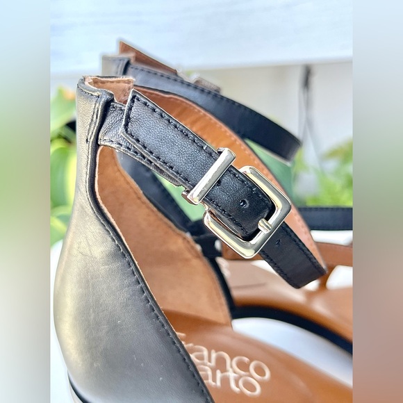 Franco Sarto Leather Block Heel Strappy  Sandals in Black, US 10 - Picture 4 of 16